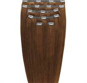 Gold24 Clip-on Hair Extensions, 60 cm, #6 lysbrun, 7 sett